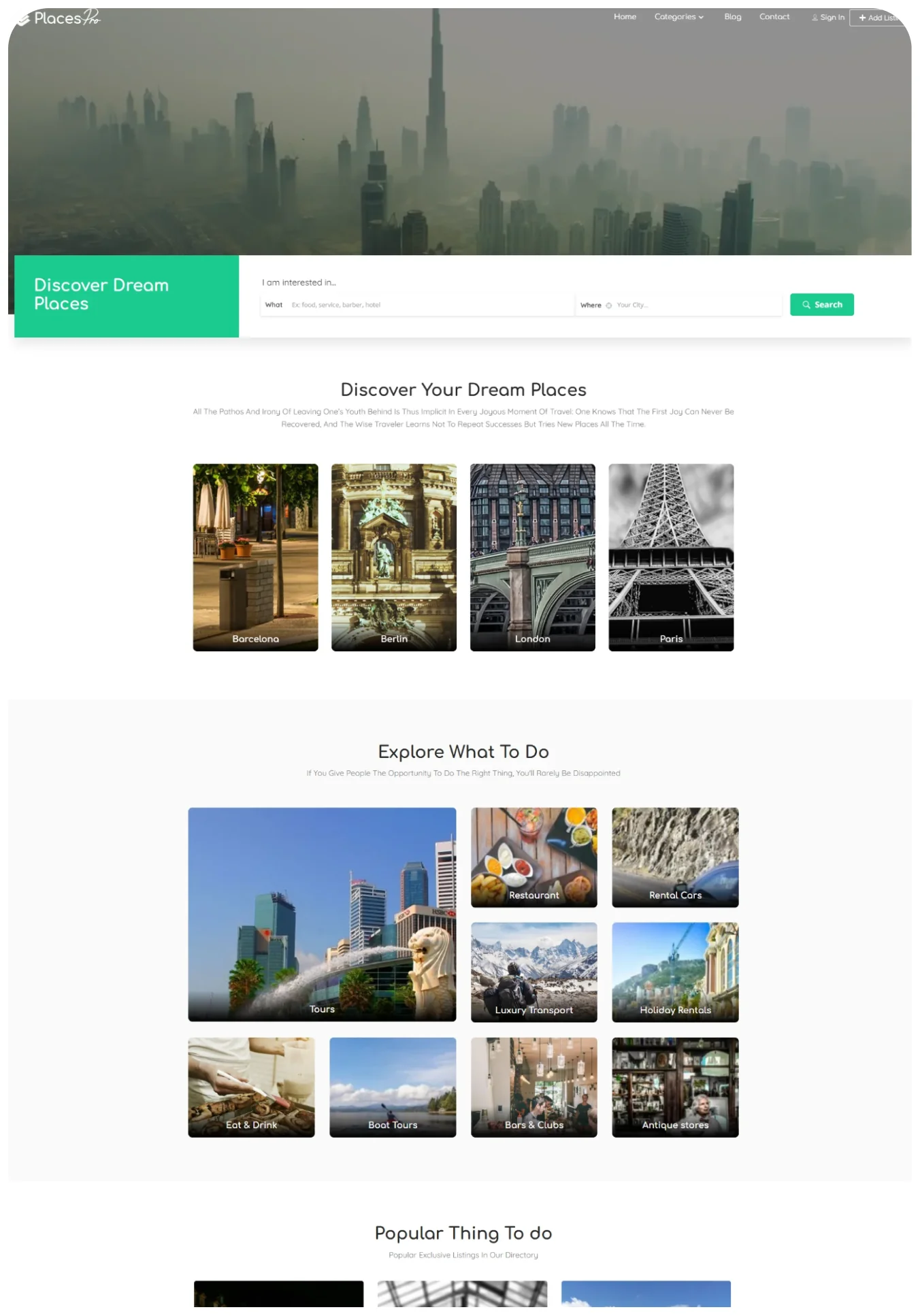 Real estate template